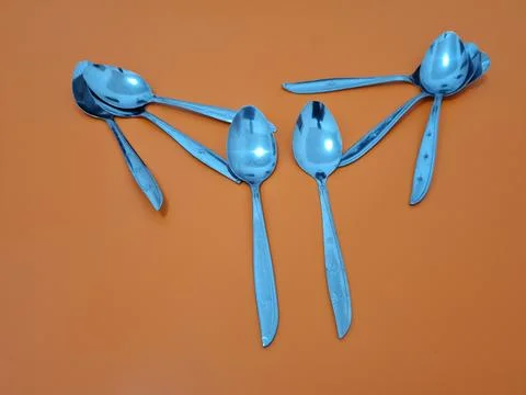 Silver spoons Stock Photos