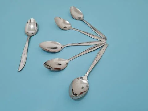 Silver spoons Stock Photos