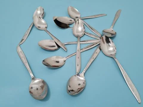 Silver spoons Foto stock