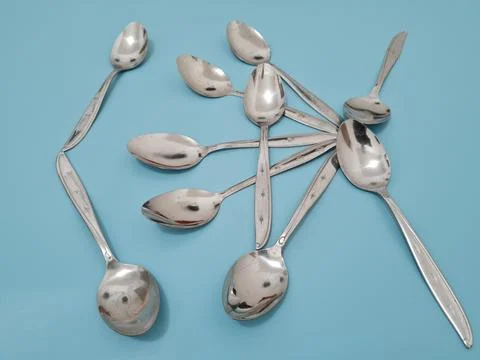 Silver spoons Stock Photos