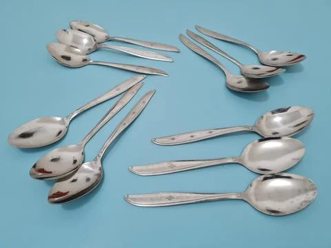 Silver spoons Stock Photos