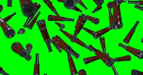 Silver Spy glass monocular falling slow motion - observation concept Video stock 162449882