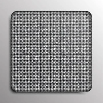 Silver square button on square grey background. Stock Illustration