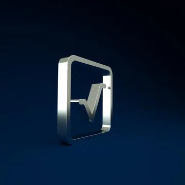 Silver Square root icon isolated on blue background. Minimalism concept. 3d i Stock Illustration