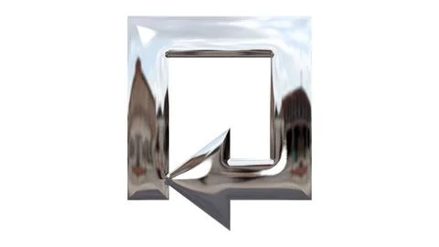 A silver square with a silver arrow pointing to the right Stock Illustration