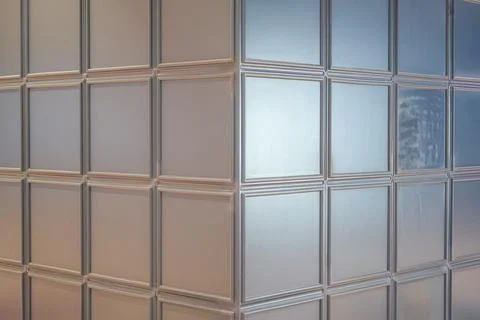 Silver square veneer wall design Stock Photos