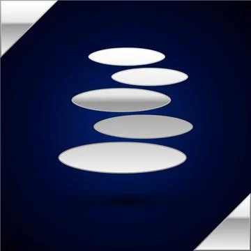 Silver Stack hot stones icon isolated on dark blue background. Spa salon Illustrazione stock