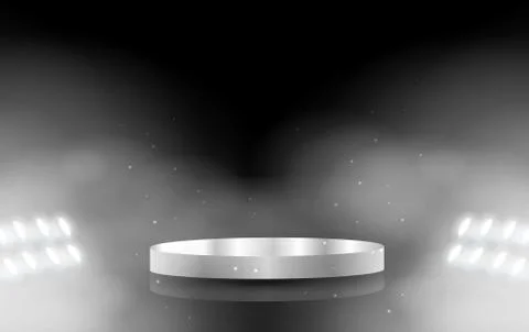Silver stand with spotlight in the studio room Stock Illustration
