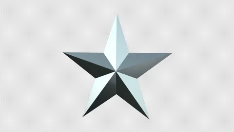 Silver Star 3D Loop With Alpha Channel Stock-Footage 346743150