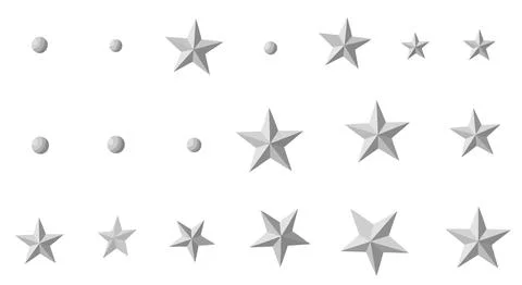 Silver star and dot decorative pattern Stock Illustration