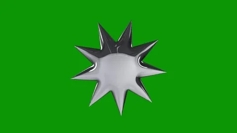 Silver star green screen black white logo object animated chromakey background Stock Footage 314065087