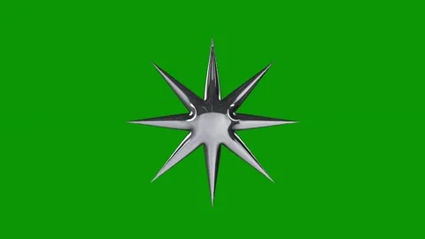 Silver star green screen black white bird knife animated chromakey background Stock Footage 314065088