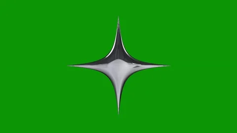 Silver star green screen black object background animated chromakey background Stock Footage 314067902