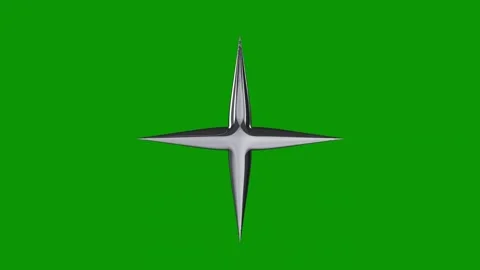 Silver star green screen pair scissors plane flying sky metal object animated Stock Footage 314065085