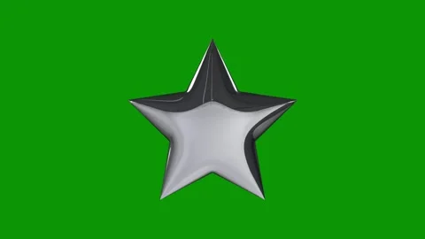 Silver star green screen spaceship white black background object shark animated Stock Footage 314065086