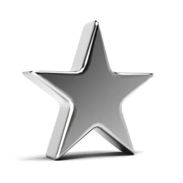 Silver Star Icon. 3D Gold Render Illustration Stock Illustration