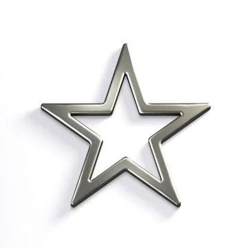 Silver Star Icon. 3D Render Illustration イラスト素材