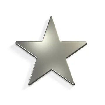 Silver Star Icon. 3D Render Illustration Illustrazione stock