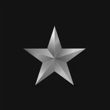 Silver star label Stock Illustration