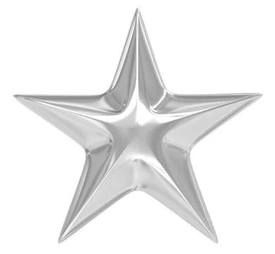 Silver star over white Stock Illustration