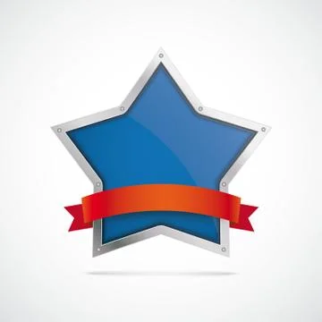 Silver star red flag Stock Illustration