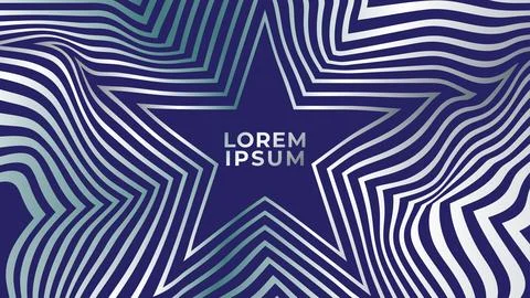 Silver star with wavy stripe lines. Abstract background design template Stock-Illustration