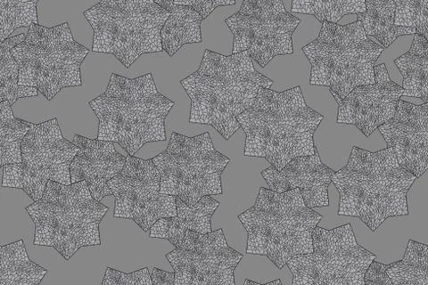 Silver Stars 3D Seamless Pattern 스톡 일러스트
