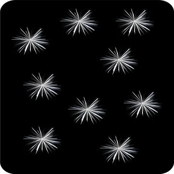 Silver stars on black rectangle background Stock Illustration