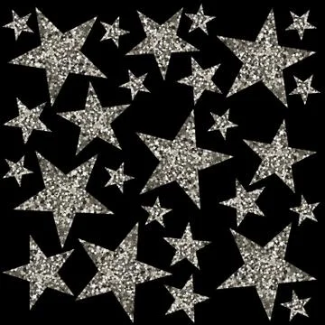 Silver stars. Stock Illustration