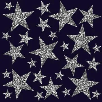 Silver stars. Stock Illustration