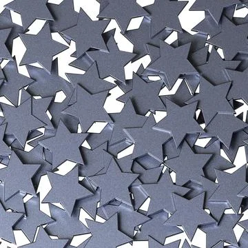Silver Stars pattern isolated on white background. 3D rendering. イラスト素材