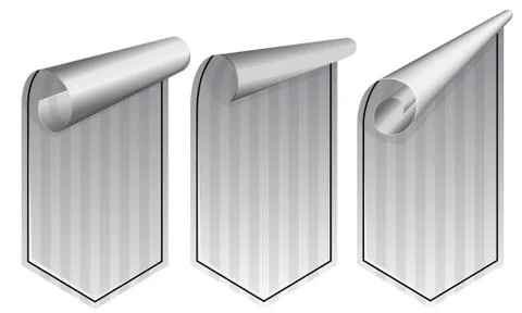 Silver stickers set Stock Illustration