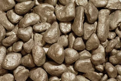Silver stones as background Stock Photos