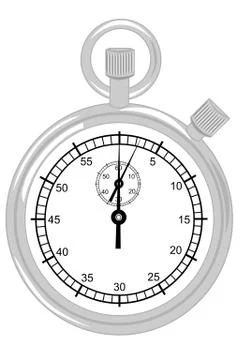 Silver stopwatch Stock Illustration
