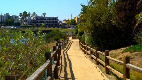 Silver Strand Path Stock Footage 99520986