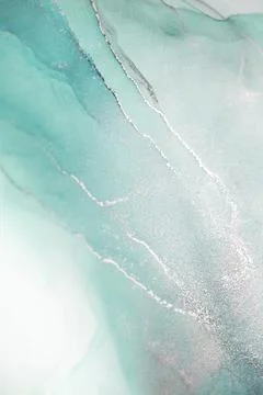 Silver Streaks in Mint Abstract Art Stock Illustration