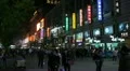 Silver Street Famous Shopping in Beijing, China, Neon Lights by night, Shoppers HD Footage