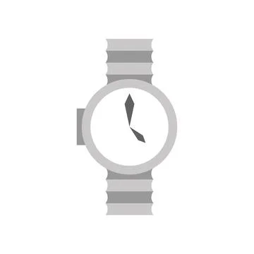 Silver striped wrist watch. Vector Stock Illustration