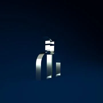 Silver Student icon isolated on blue background. Minimalism concept. 3d illus イラスト素材