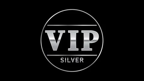 Silver stylized abbreviation of VIP Stock Footage 311821411