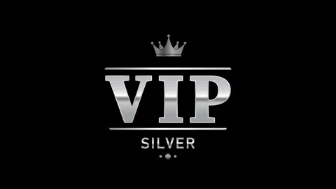 Silver stylized abbreviation of VIP Stock Footage 312144589