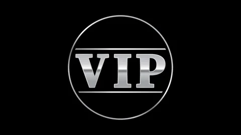 Silver stylized abbreviation of VIP Stock Footage 312145165