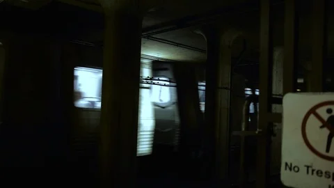 Silver Subway Metro Train Passing Stock Footage 86126898