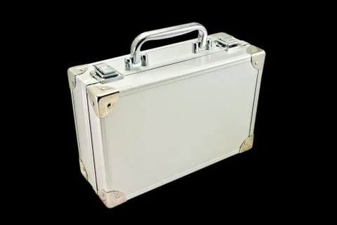 Silver suitcase Stock Photos