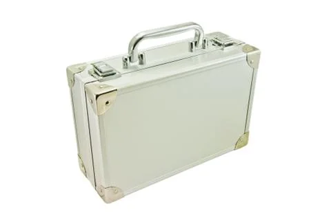 Silver suitcase Stock Photos