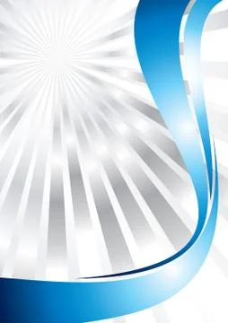 Silver sunburst with blue border lines, vector illustration Ilustración de archivo