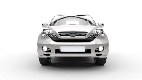 Silver SUV 4X4 - Front View Иллюстрация