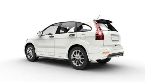 Silver SUV - Side Perspective View Stock Illustration