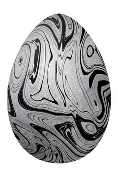Silver swirl Easter Egg, Silver black Trendy Egg Illustrazione stock