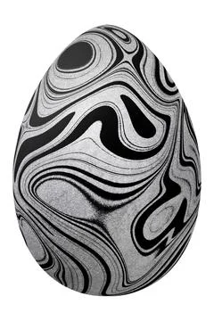 Silver swirl Easter Egg, Silver black Trendy Egg Stock Illustration